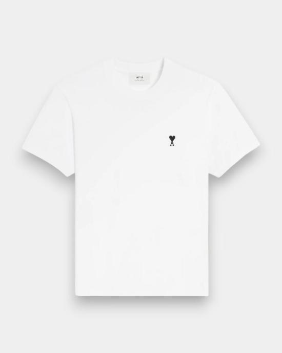 26FW 아미 스몰 하트 로고 코튼 크롭 티셔츠 FTS347724 100 WHITE