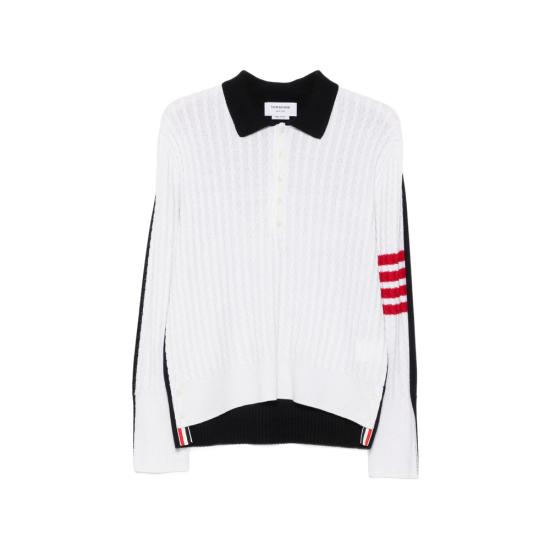 26FW 톰브라운 폴로 티셔츠 MKP166A Y1018 979 WHITE BLUE