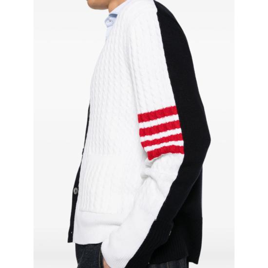 26FW 톰브라운 가디건 MKC650A Y1018 979 WHITE BLUE - THOM BROWNE