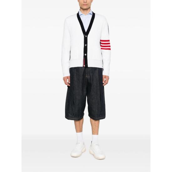 26FW 톰브라운 가디건 MKC650A Y1018 979 WHITE BLUE - THOM BROWNE