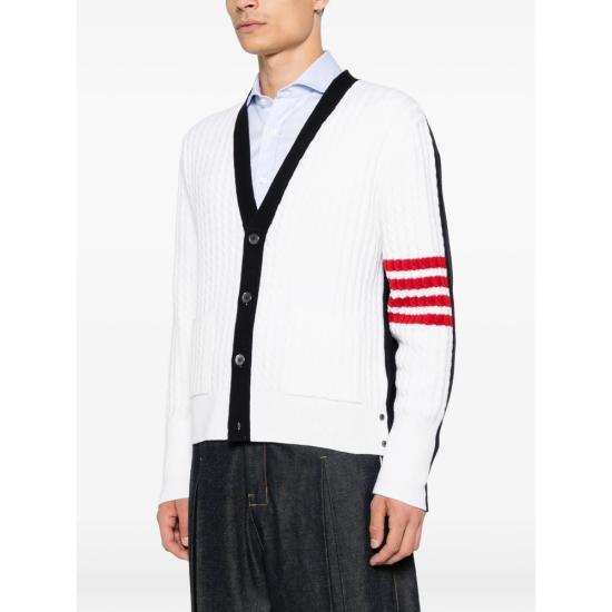 26FW 톰브라운 가디건 MKC650A Y1018 979 WHITE BLUE - THOM BROWNE