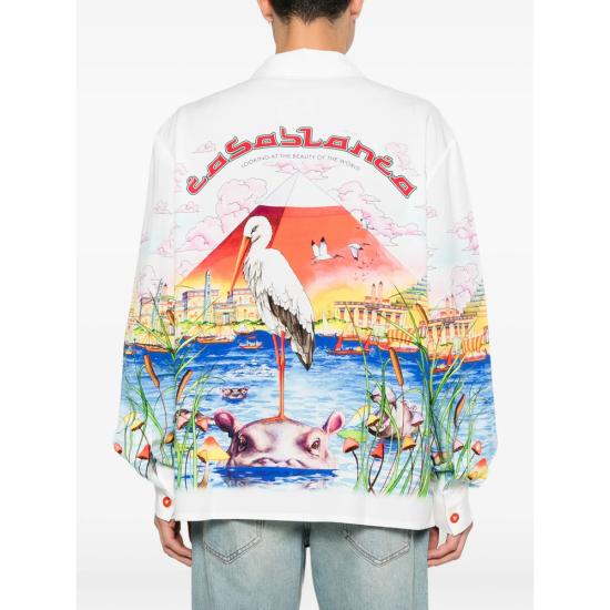 26FW 카사블랑카 긴팔 셔츠 PF26 SH 006 04 EGYPT WHITE - CASABLANCA