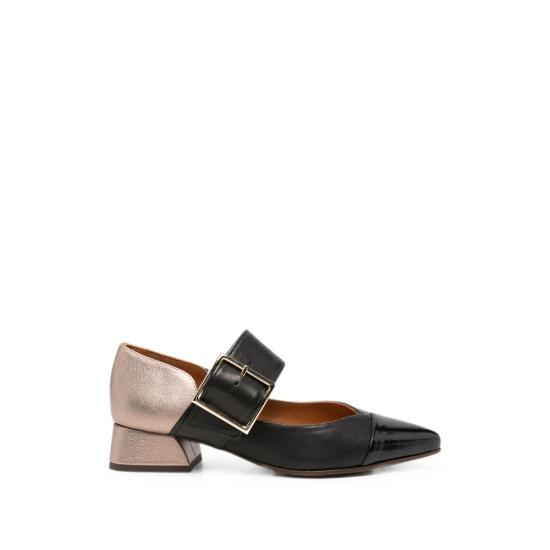 26FW 치에 미하라 힐/펌프스 HEBAS49 NEGRO BLACK GOLD