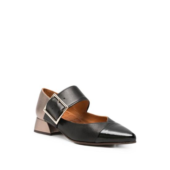 26FW 치에 미하라 힐/펌프스 HEBAS49 NEGRO BLACK GOLD - CHIE MIHARA