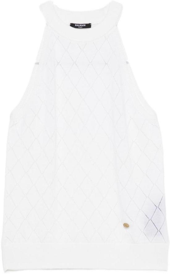 26FW 발망 민소매 티셔츠 HF1AE089KJ990FA WHITE