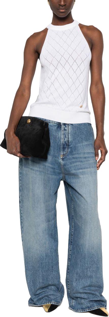 26FW 발망 민소매 티셔츠 HF1AE089KJ990FA WHITE - BALMAIN