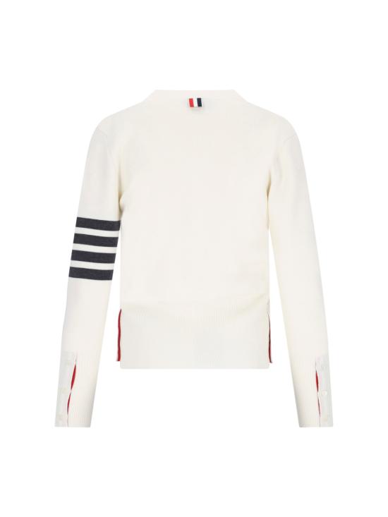 26FW 톰브라운 파인 메리노 울 4바 클래식 V넥 가디건 FKC207A 00014 100 White - THOM BROWNE