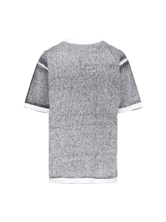 26FW 발렌시아가 로고 프린트 헤더드 미디엄 핏 티셔츠 764235 TUVS2 1000 Grey - BALENCIAGA