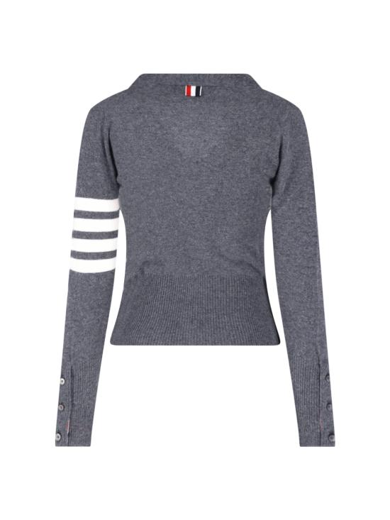26FW 톰브라운 클래식 캐시미어 4바 브이넥 가디건 FKC001A 00011 035 Grey - THOM BROWNE