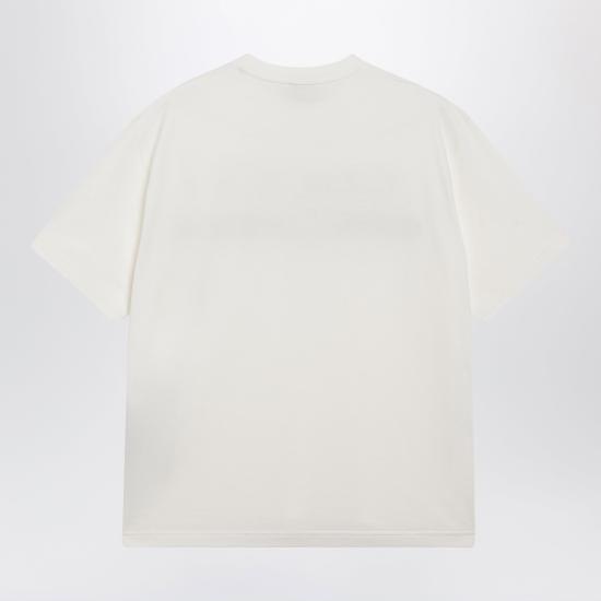 26FW 구찌 로고 프린트 코튼 저지 실크 티셔츠 865015XJHUF White - GUCCI