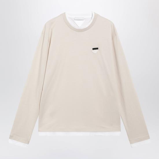 26FW 프라다 긴팔 티셔츠 UJL73BWM111CD White