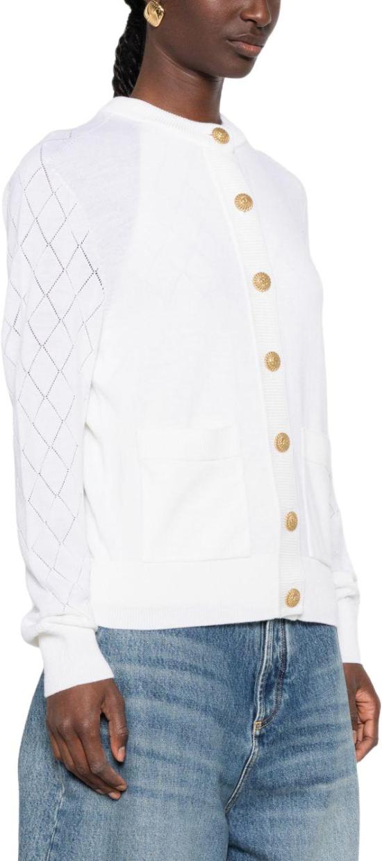 26FW 발망 가디건 HF1KN085KJ990FA WHITE - BALMAIN