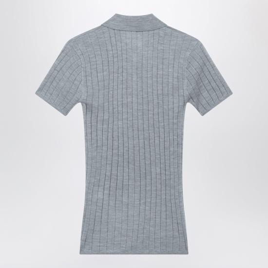26FW 토템 리브드 캐시미어 실크 폴로 263 WRT0835YA0293 Grey - TOTEME