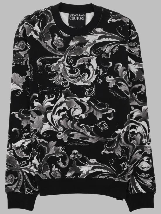 26FW 베르사체 바로코 프린트 스웨트 셔츠 79GAI3R0 FS201899 BLACK