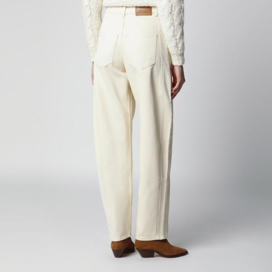 26FW 이자벨마랑 리샤 솔리드 데님 배럴 진 리샤 솔리드 데님 배럴 진 PA0778FAD3H01I Beige - ISABEL MARANT