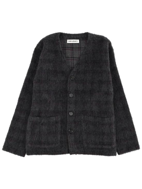 26SS 아워레가시 헤어리 울 가디건 M2263CF FUZZEDPLUMCHECKHAIRYWOOL Grey