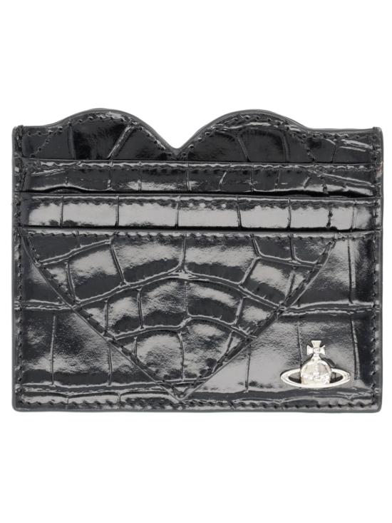 26FW 비비안웨스트우드 ORB 크로코다일 엠보싱 슬림 카드 지갑 5403000MW L0098N401 BLACK - VIVIENNE WESTWOOD