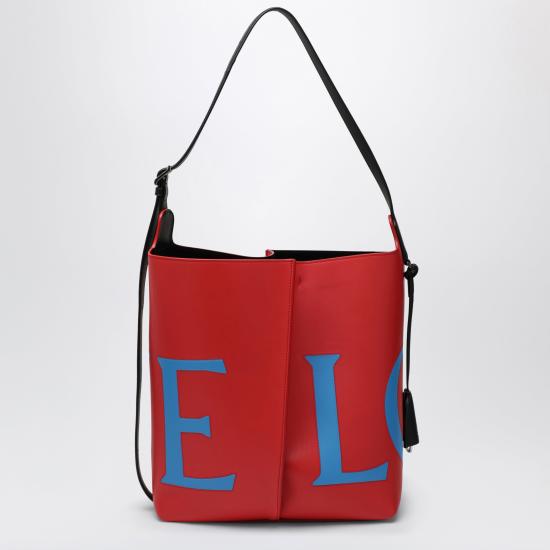 26SS 로에베 라지 빌바오 버킷 오버사이즈 로고 스무스 카프스킨 AWRASHLX04LE Red - LOEWE