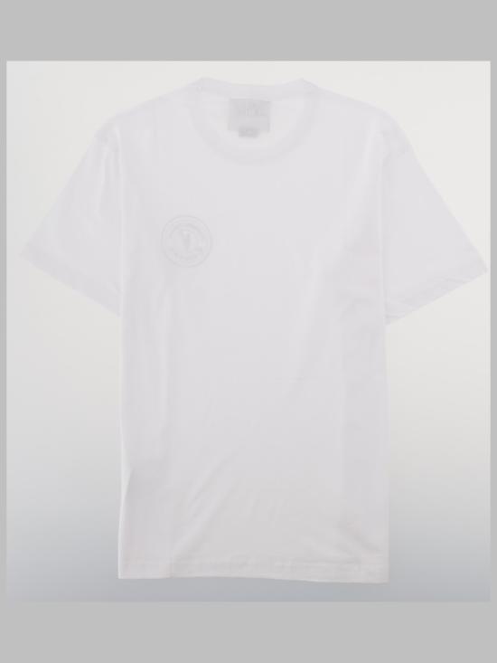 26FW 베르사체 V 엠블럼 자수 티셔츠 78GAHE07 CJ00EZ03 WHITE - VERSACE