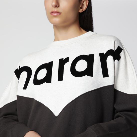 26FW 이자벨마랑에뚜왈 휴스턴 투톤 마랑 스웨트셔츠 SW0006FAA1M08E Black - ISABEL MARANT ETOILE