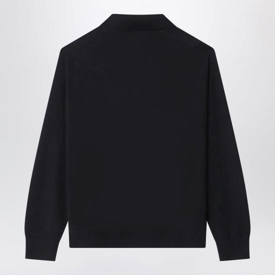 26FW 아크네 스튜디오 로고 울 니트 폴로 셔츠 B60388WO Black - ACNE STUDIOS