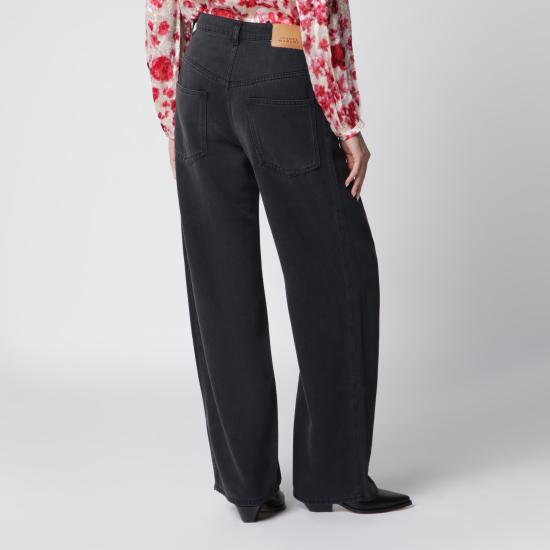 26FW 이자벨마랑 로다이나 가먼트 다이드 데님 진 로다이나 가먼트 다이드 데님 진 PA0554FAB1H07I Black - ISABEL MARANT