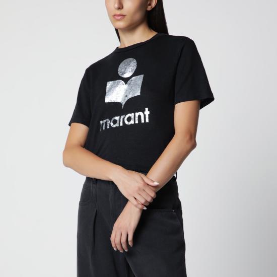 26FW 이자벨마랑에뚜왈 즈웰 로고 티셔츠 즈웰 로고 티셔츠 TS0001FBA1N10E Black