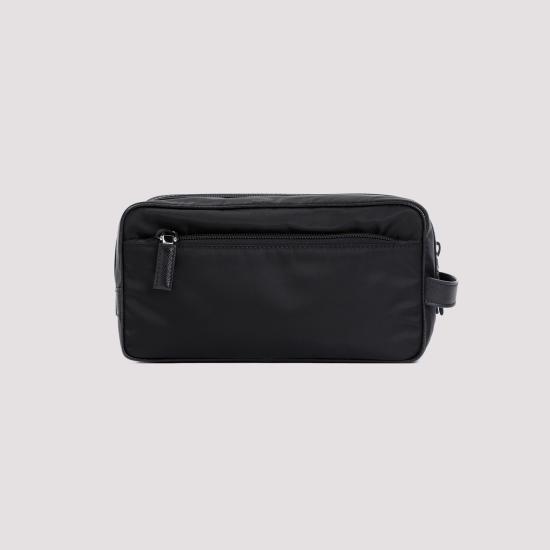 26FW 프라다 리나일론 앤 사피아노 레더 트래블 파우치 2NA819 2DMH F0002 NERO - PRADA