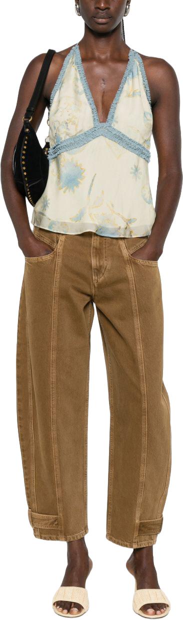 26FW 이자벨마랑 레자 크롭 진 레자 크롭 진 PA0779FAD3H01I50BZ BEIGE - ISABEL MARANT