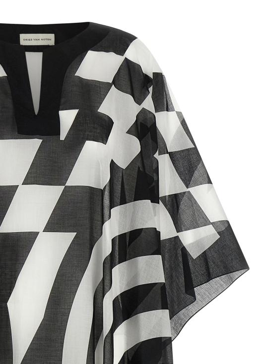 26SS 드리스 반 노튼 원피스 프린트가 있는 카프탄 드레스 멀티컬러 - DRIES VAN NOTEN