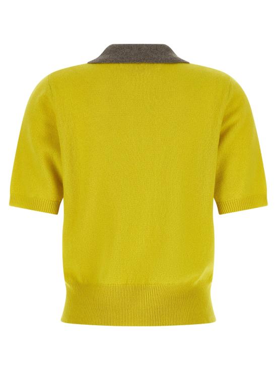 26FW 마르니 폴로 티셔츠 캐시미어 폴로 셔츠 옐로우 - MARNI