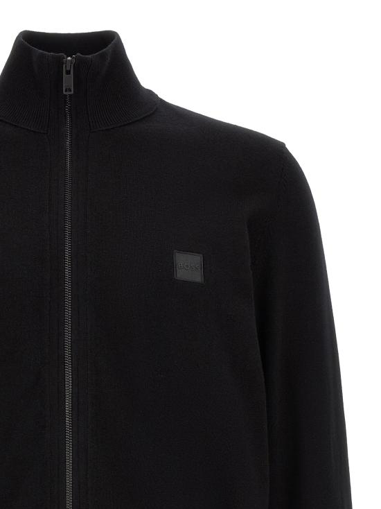26FW 휴고보스 집업 니트 카노집 S 스웨터 및 가디건 블랙 - HUGO BOSS