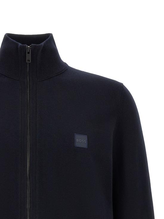 26FW 휴고보스 집업 니트 카노집 S 스웨터 및 가디건 블루 - HUGO BOSS