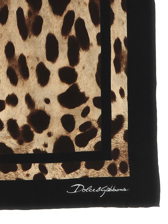 26FW 돌체앤가바나 머플러/스카프 표범 무늬 스카프, 스카프 및 풀라드 브라운 - DOLCE & GABBANA