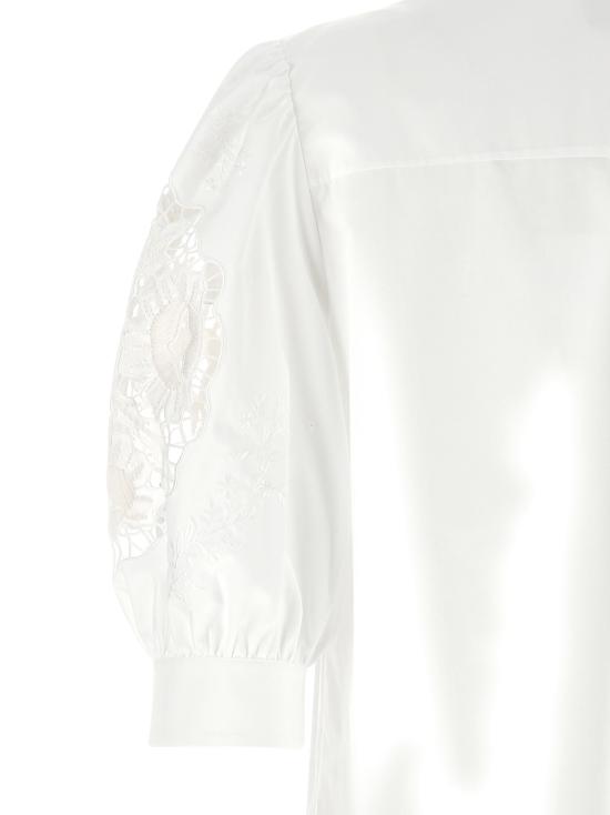 26FW 발렌티노 가라바니 셔츠 마크라메 인서트 셔츠와 블라우스 세트 (화이트) - VALENTINO GARAVANI