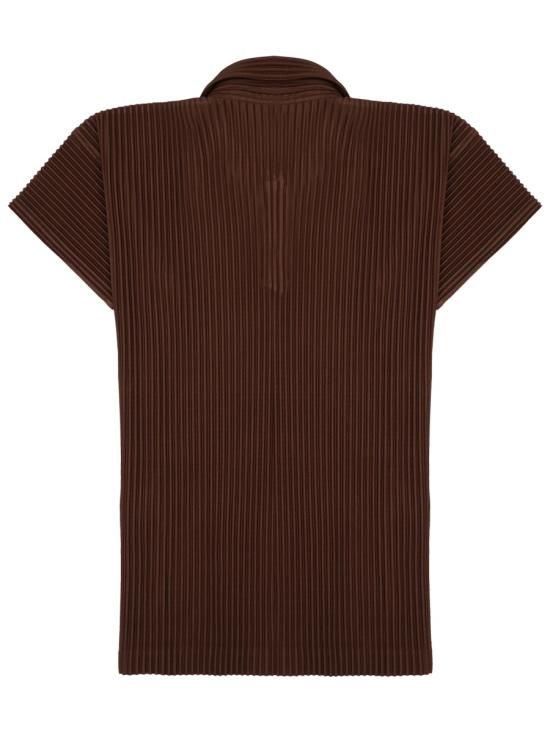 26FW 옴므 플리세 이세이 미야케 폴로 티셔츠 HP66JM132 48 BROWN - HOMME PLISSE' ISSEY MIYAKE