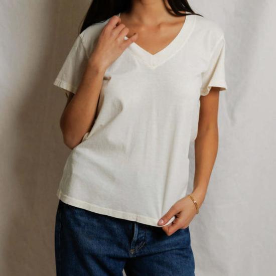  퍼펙트 화이트 티 반팔 티셔츠 헨드릭스 박시 브이넥 티셔츠 - PERFECT WHITE TEE
