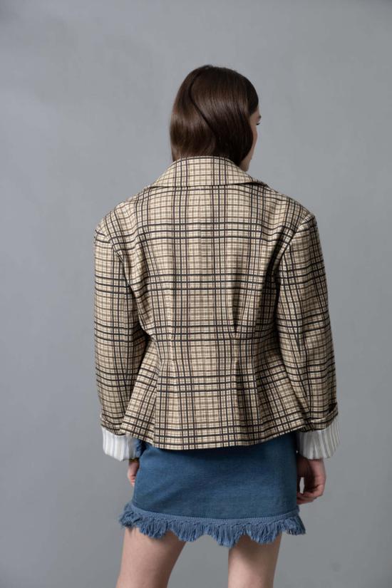  Hope For Flowers by Tracy Reese 자켓 트레이시 리즈의 'Hope For Flowers' 4포켓 재킷 (뉴트럴 체크) - OTHER BRANDS