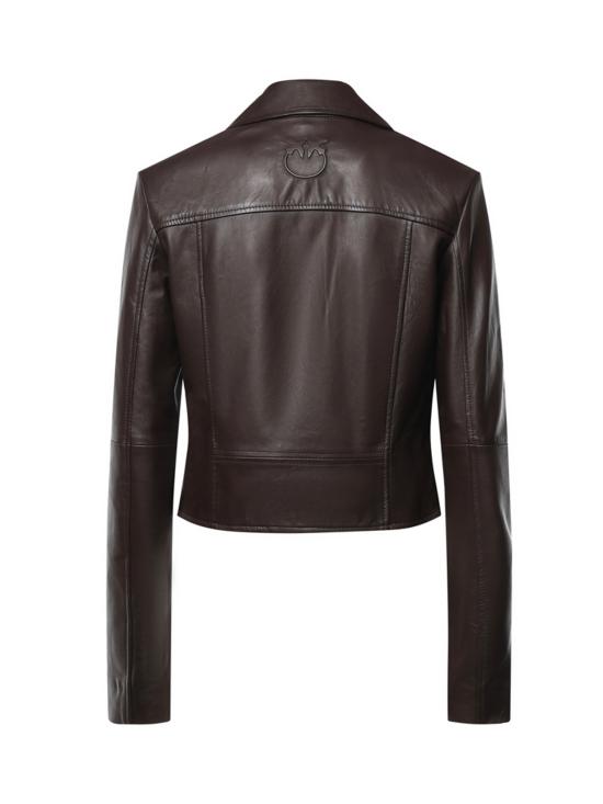 26FW 핑코 가죽 자켓 106247 A3EBL72 DARK BROWN - PINKO
