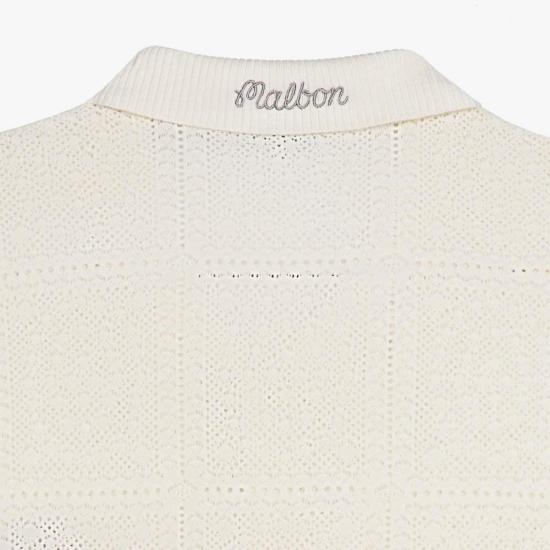  말본 가디건 골프 리조트 크로셰  화이트 - MALBON