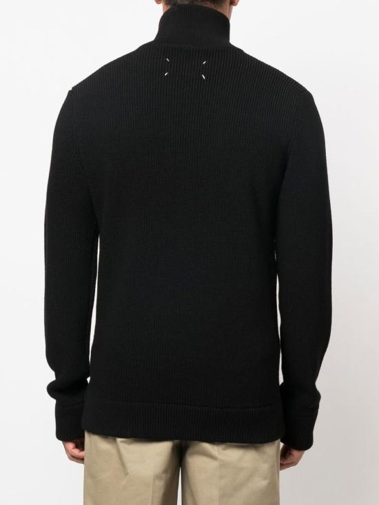  마르지엘라 니트 집업 가디건 SI1HA0013S17781 900F black - MAISON MARGIELA