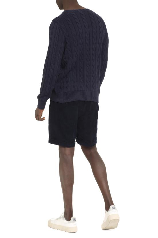  폴로 랄프로렌 로고 자수 케이블 니트 스웨터 710775885 001 blue - POLO RALPH LAUREN