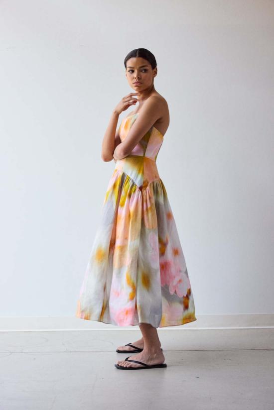  Hope For Flowers by Tracy Reese 미디 원피스 스트랩리스 드레스, 은은한 꽃무늬 - OTHER BRANDS