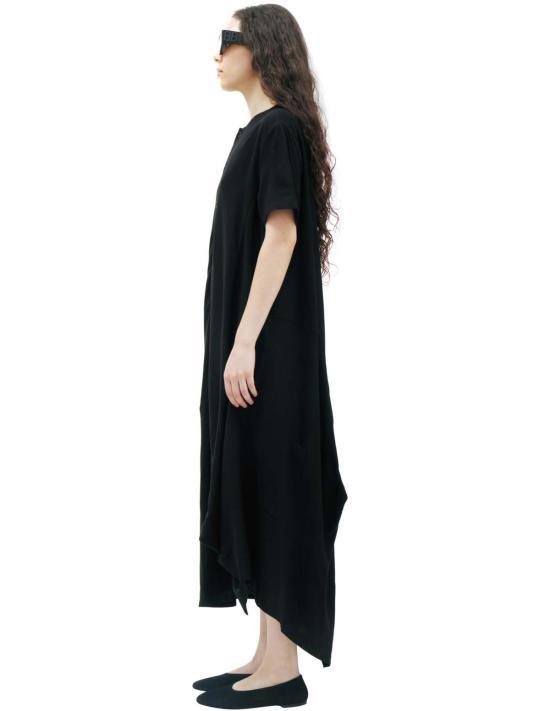  요지 야마모토 숏 원피스 패널 반팔 드레스 블랙 - YOHJI YAMAMOTO