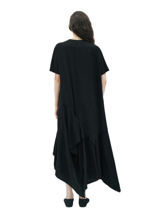  요지 야마모토 숏 원피스 패널 반팔 드레스 블랙 - YOHJI YAMAMOTO