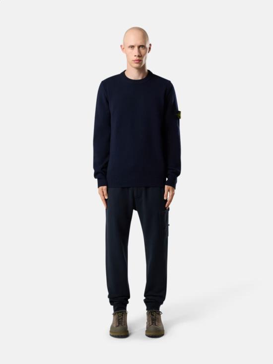26FW 스톤 아일랜드 램스울 립드 트림 레귤러 핏 크루넥 점퍼 L2S155100072S00A3 V0020 BLU - STONE ISLAND