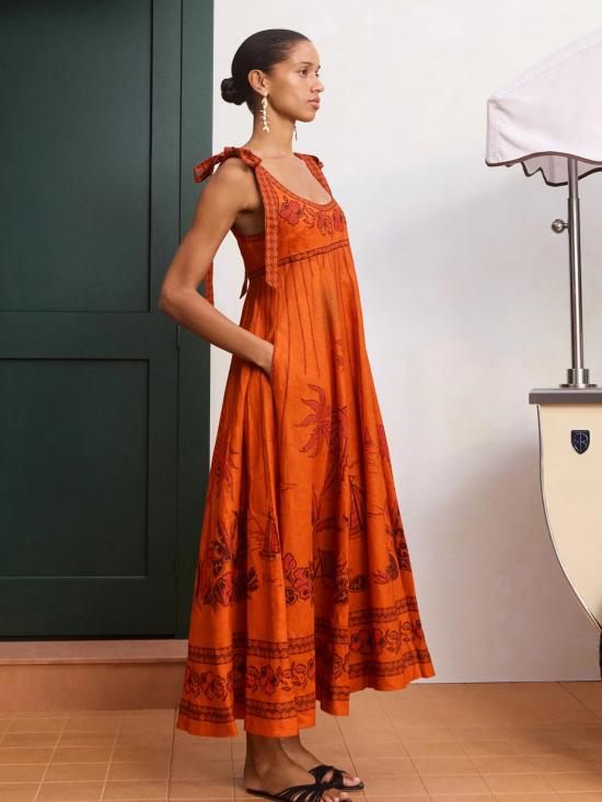 26FW 알레메 롱 원피스 7415D ORANGE Arancione - ALEMAIS