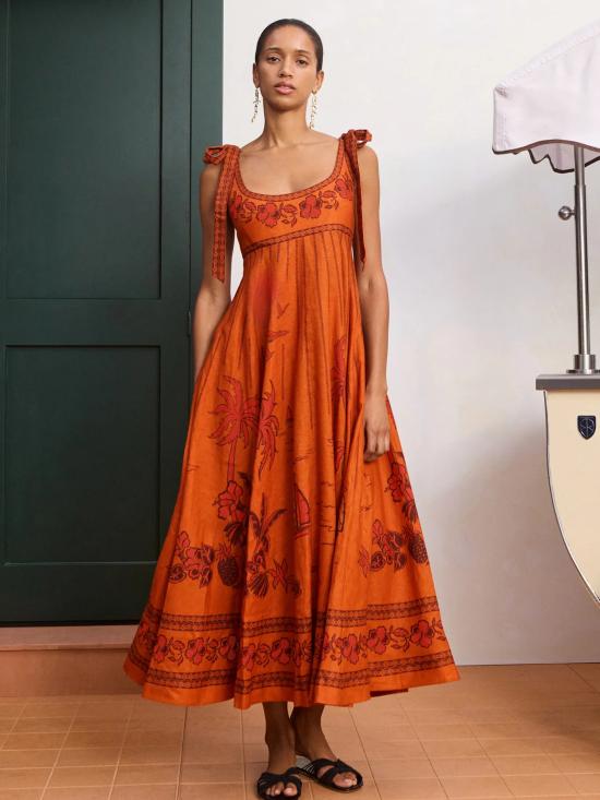 26FW 알레메 롱 원피스 7415D ORANGE Arancione - ALEMAIS
