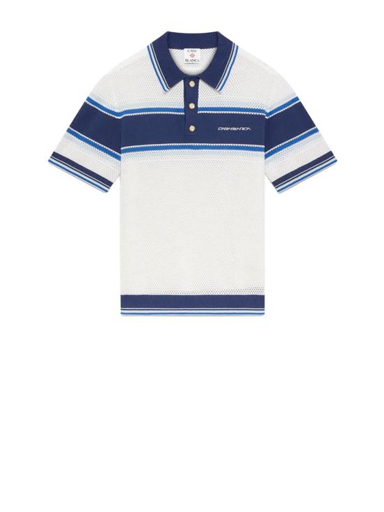 26SS 카사블랑카 폴로 티셔츠 M SS26 KW 1304 01 WHITE BLUE