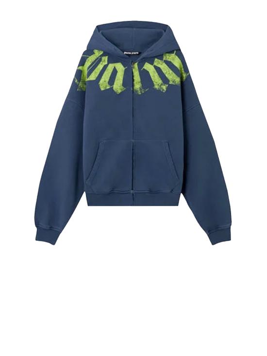 26SS 팜앤젤스 후드 티셔츠 PMBE02FS26FLE001 4614 NAVY BLUE LIME
